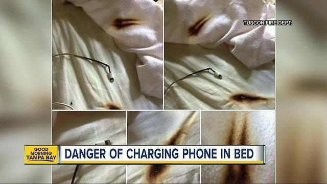 Fire department: Don't charge phone under pillow