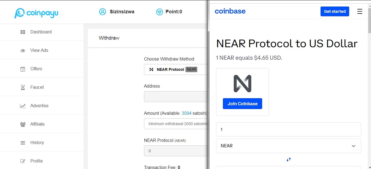 How To Get Free NEAR Protocol NEAR Cryptocurrency Paid To Click At Coinpayu And Instant Withdraw