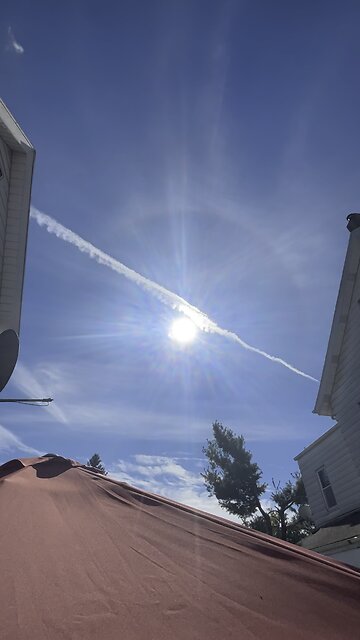 Sun halo just formed after the chemtrails get heavy!