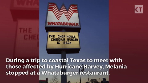 First Lady Melania Trump Stops At A Texas Whataburger