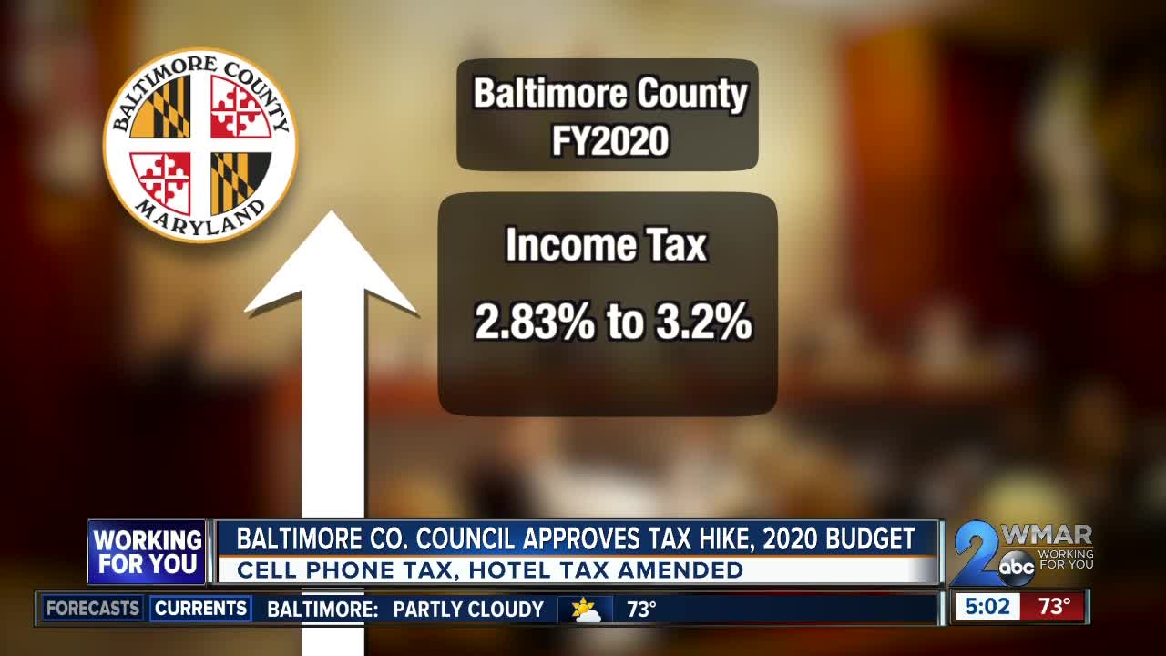 Baltimore County Council approves tax hikes, 2020 fiscal year budget