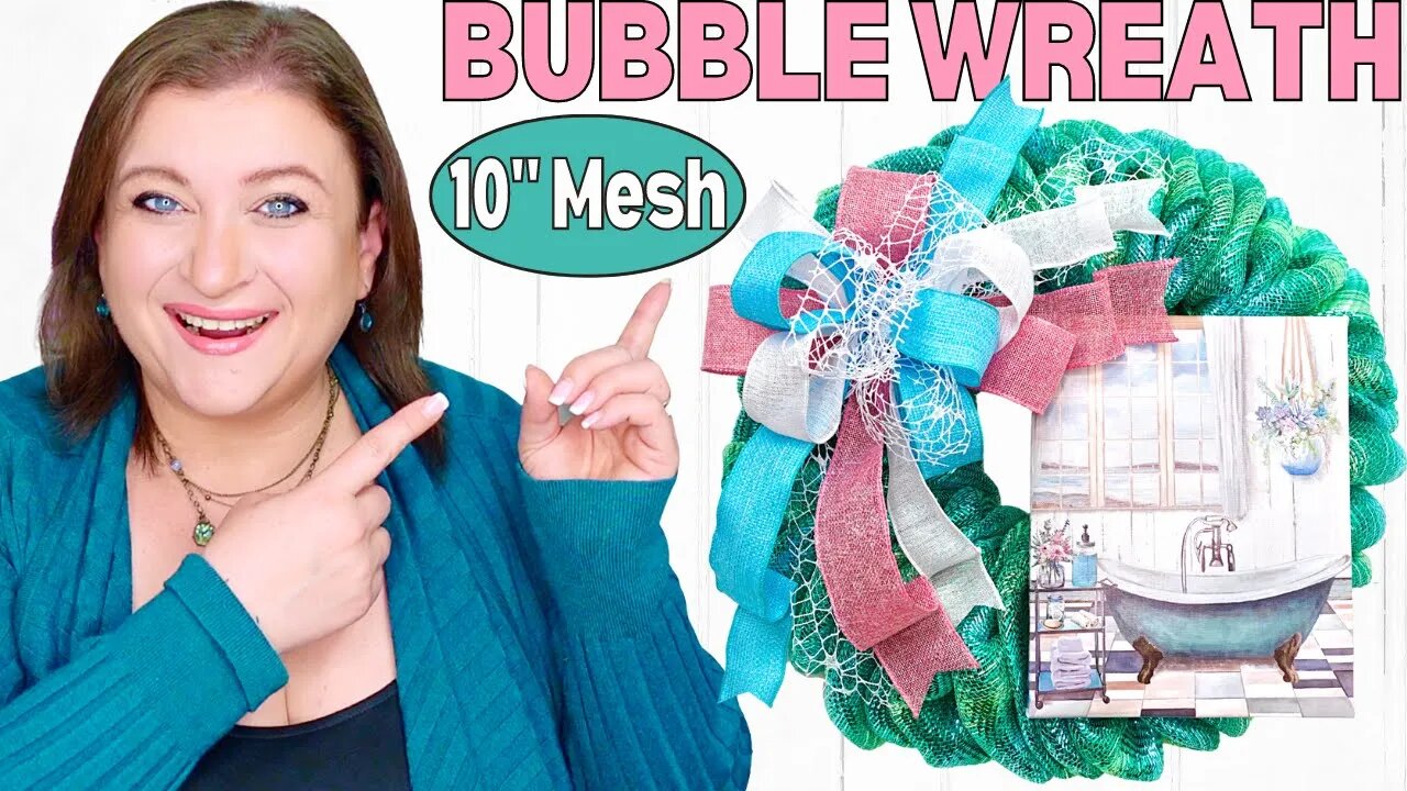 How to make a BUBBLE WREATH | 10 inch Deco Mesh | Wreath Making for beginners