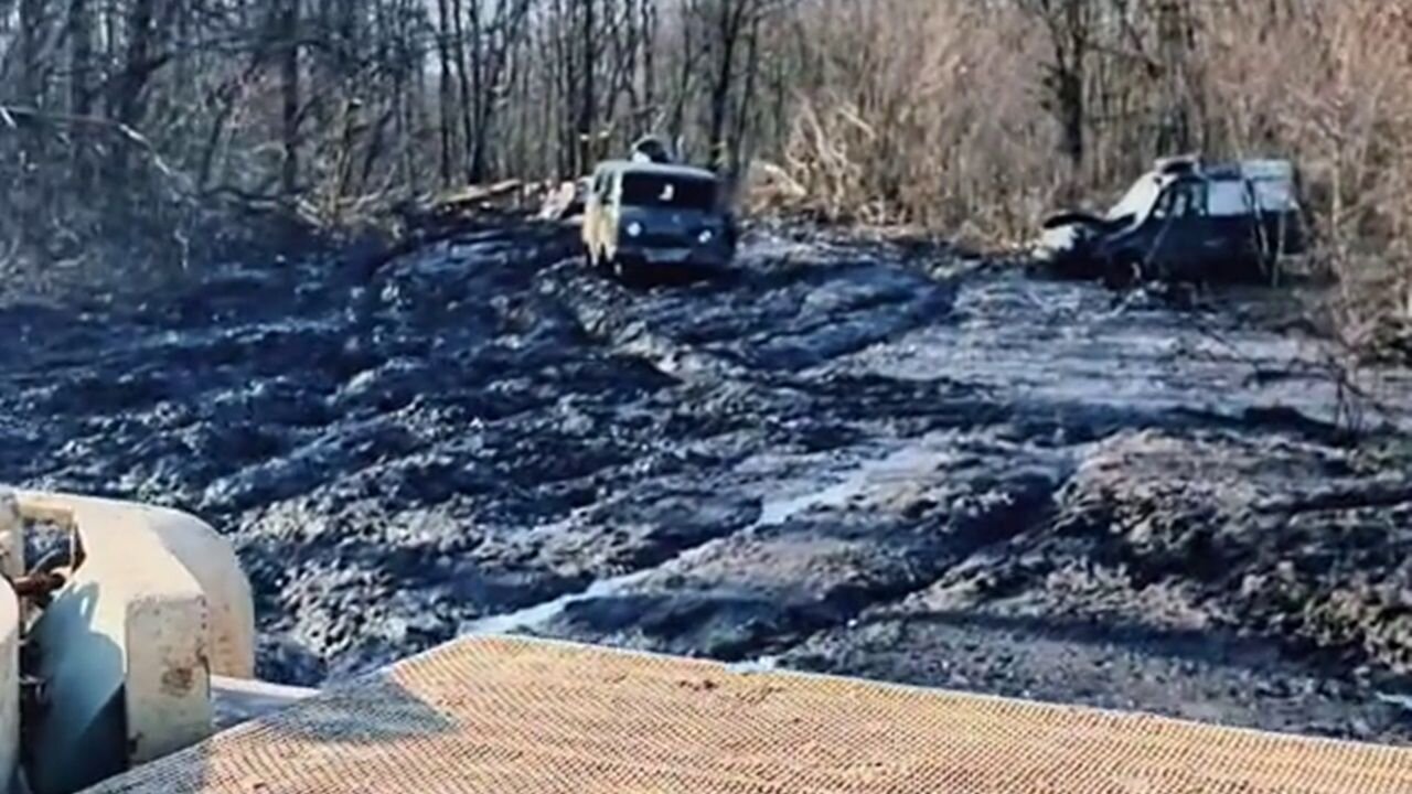 Destroyed equipment of the Ukrainian military on one of the country roads leading from Bakhmut.