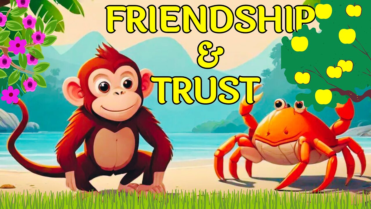 Friendship & Trust story for kids || English kid's Stories #monkey #crab #kidsstories#animalstories