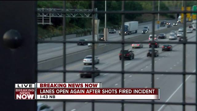 Northbound lanes reopen on I-43 after shots fired