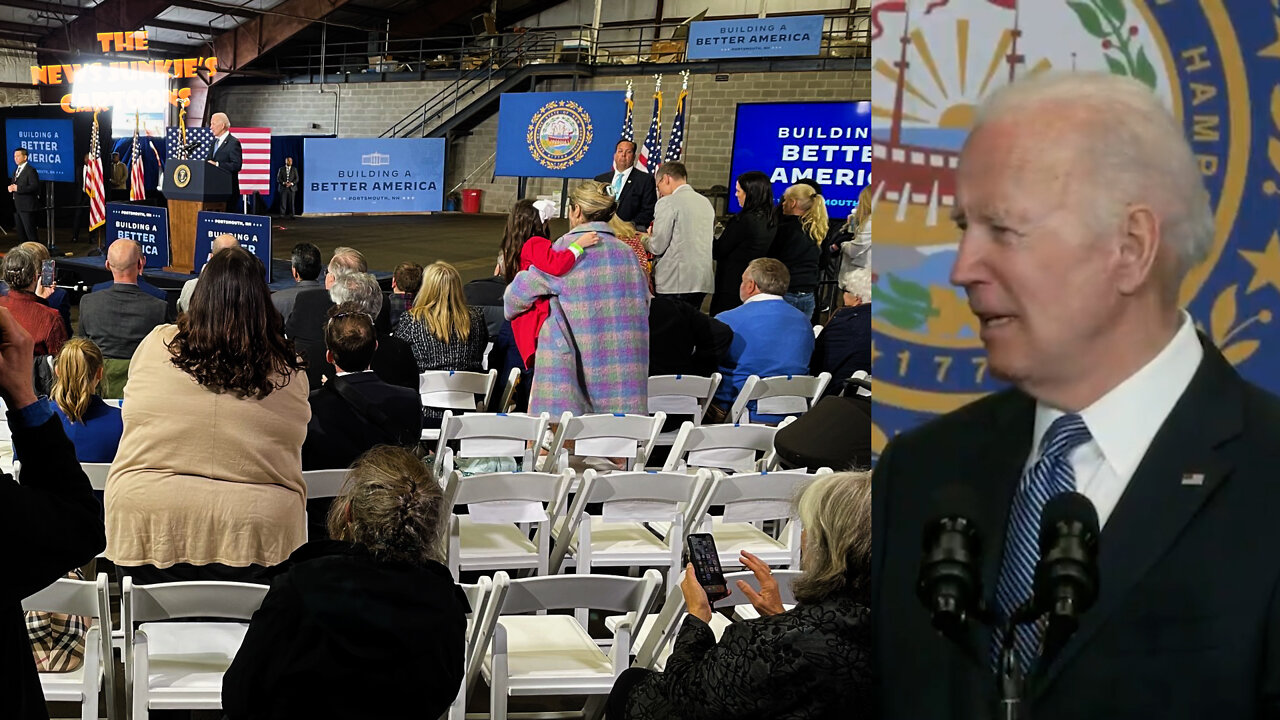 Biden in the room with many empty seats: "Please take a seat if you have one."