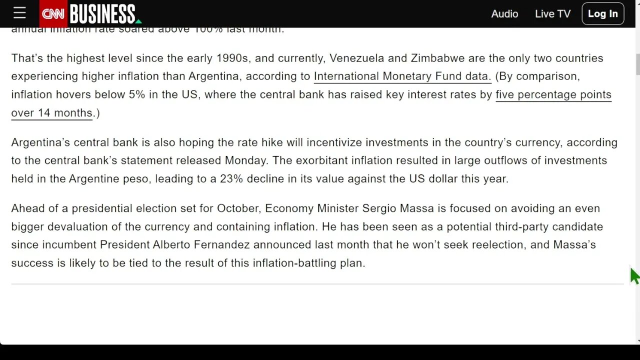 阿根廷将利率提高到97%