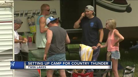 Festival-goers set up camp at Country Thunder