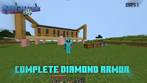 Imade a house and got diamond armor in NightLight SMP