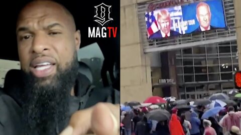 Slim Thug Is Shocked At The Amount Of People Lined Up For 2024 Trump Rally! 😱