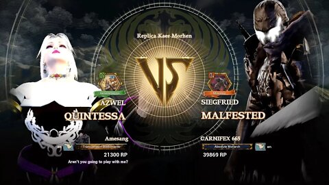 Quintessa (Amesang) VS Malfested (CARNIFEX 665) (SoulCalibur™ VI: Online)