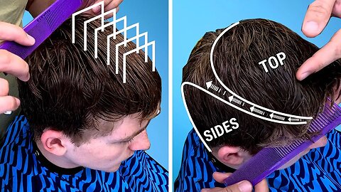 How to SCISSOR CUT MENS HAIR | Step by Step Instructions