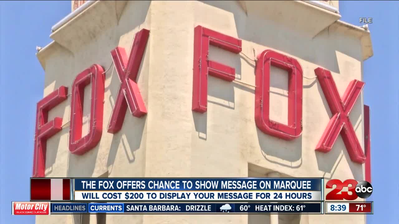 FOX Theater offers chance to show message on Marquee