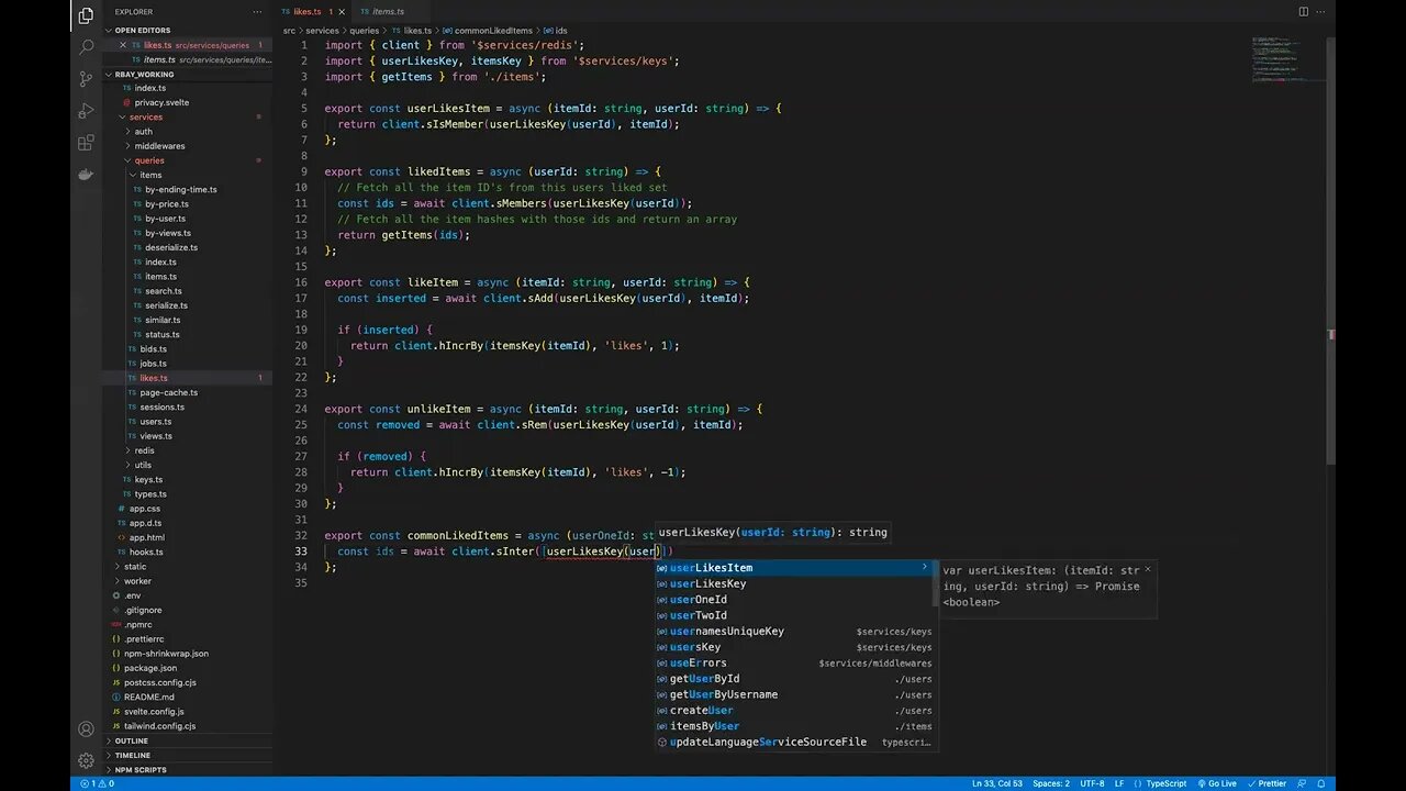 Showing Common Liked Items (005)