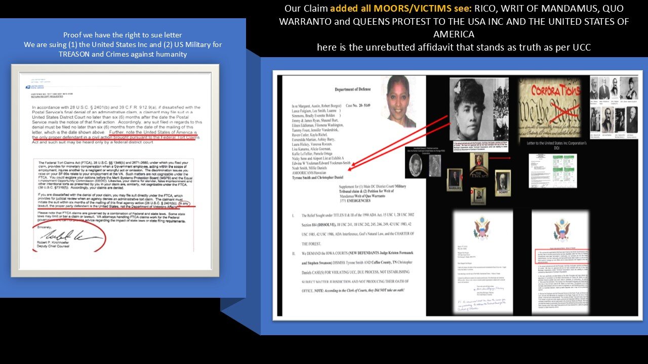 YES, we included all MOORS for AMERICAS on our RIGHT TO SUE THE USA INC - HERE IS THE PROOF