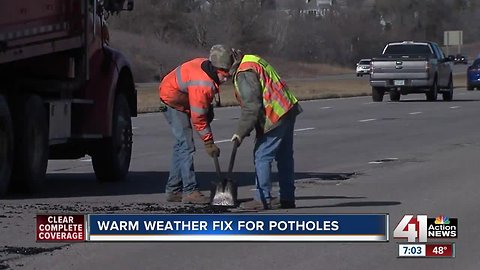 Road crews busy repairing potholes