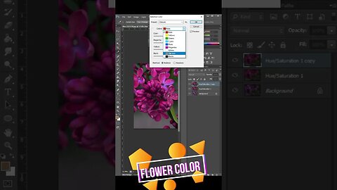 chane flower color in photoshop in under1 minutes #shorts #youtubeshorts