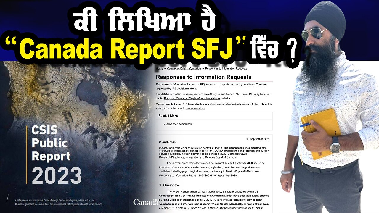 LIVE : ਕੀ ਲਿਖਿਆ ਹੈ “Canada Report SFJ” ਵਿੱਚ ?