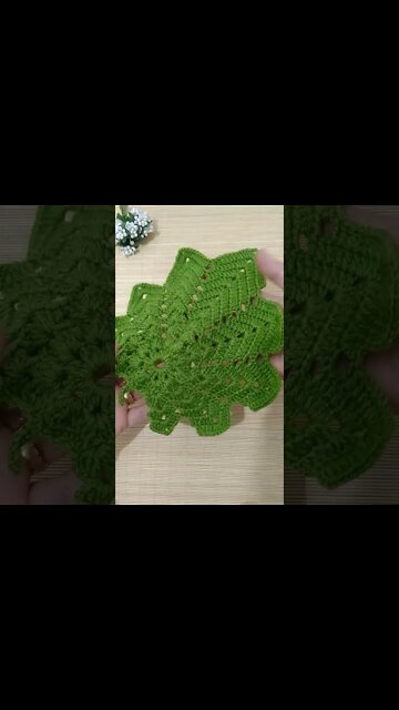 How To Crochet Leaf Coaster #shorts