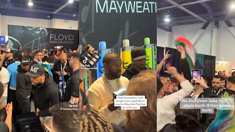 Floyd Mayweather team snatch Palestinian Flag from Palestine Supporter