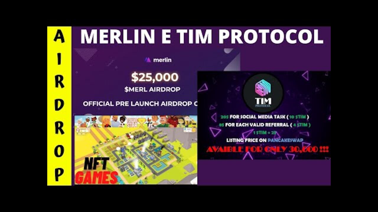 AIRDROP DA MERLIN 25k PARA 1000 DA TIM PROTOCOL PAGANDO $20 PREVISTO PAGAR EM JUNHO 2021