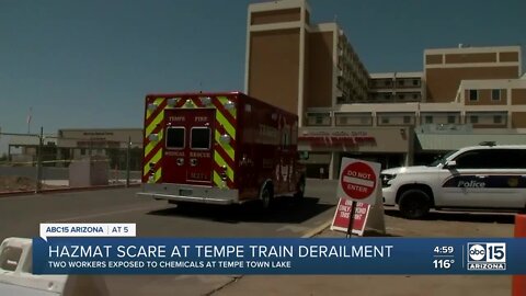 HAZMAT scare at Tempe train derailment scene