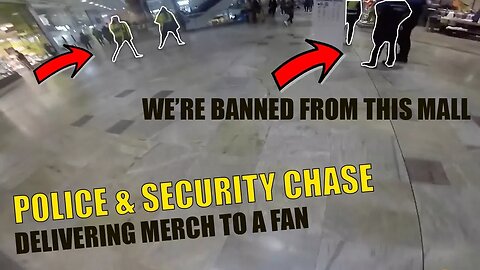 POLICE & SECURITY CHASE THROUGH MALL! DELIVERING MERCH TO A FAN!