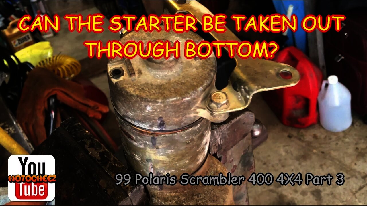 1999 Polaris Scrambler 400 4X4 Part 3 Starter removal through the bottom