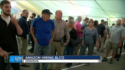 Applicants line up in Kenosha for “Amazon Jobs Day”