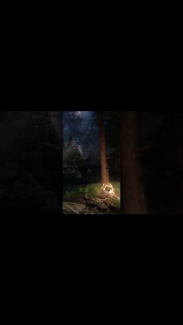 Fall Asleep Fast | Skyrim Camping Near Frost River Sawmill | ASMR Nature & Rain Sounds! | Shorts 03