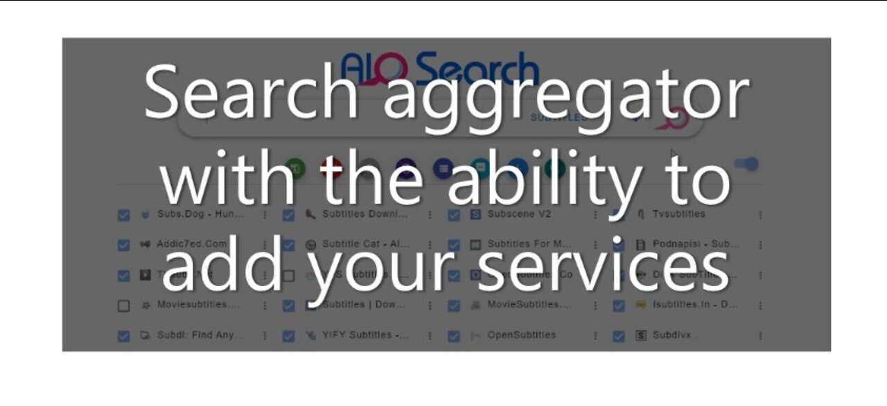 Search aggregator with the ability to add your services