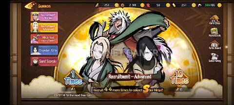 Naruto Game (Tales Of Gallant) Summon 100 Scrolls Best SS Rank Characters Kisame Hoshigaki