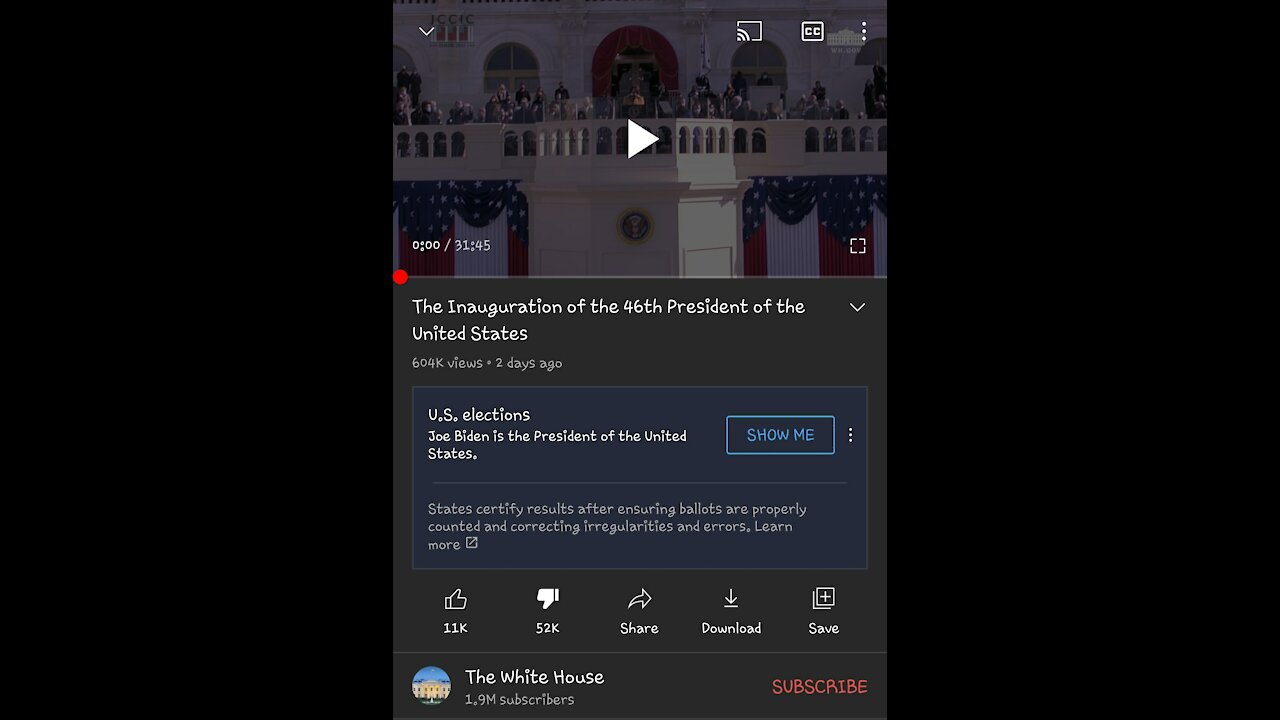 The Inauguration Got How Many Dislikes?