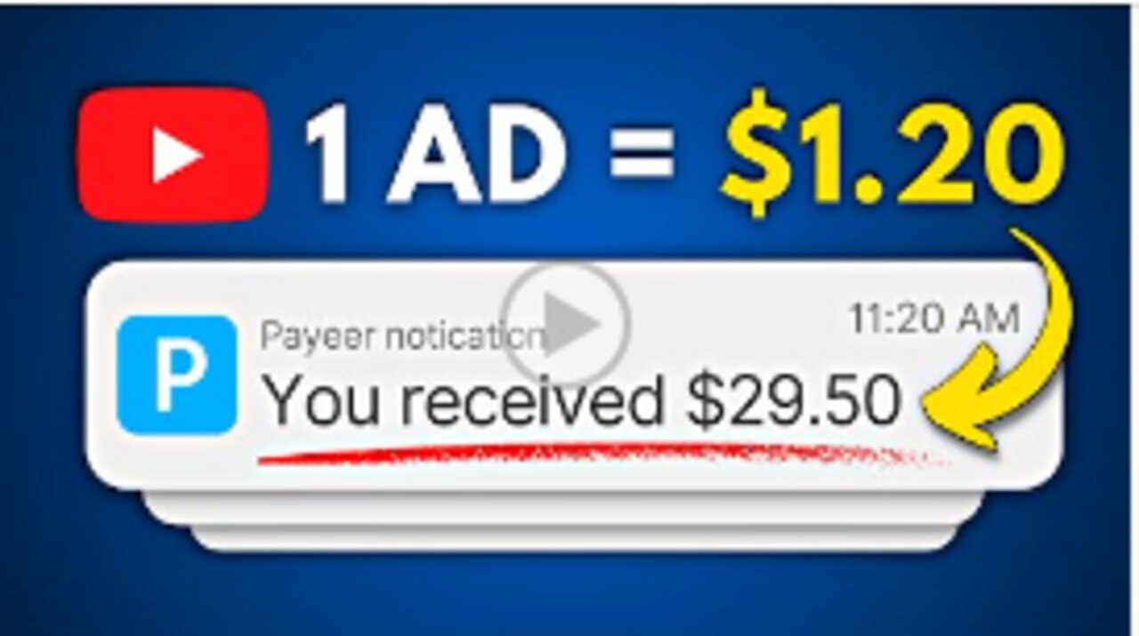 Earn $1.20 PER AD Watched - Make Money Online