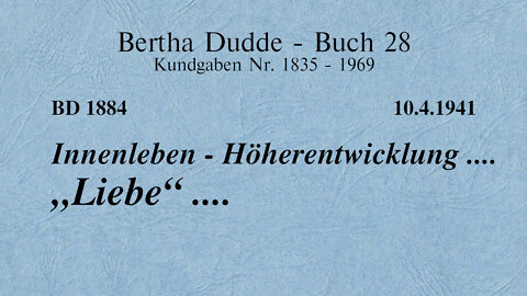 BD 1884 - INNENLEBEN - HÖHERENTWICKLUNG .... "LIEBE" ....