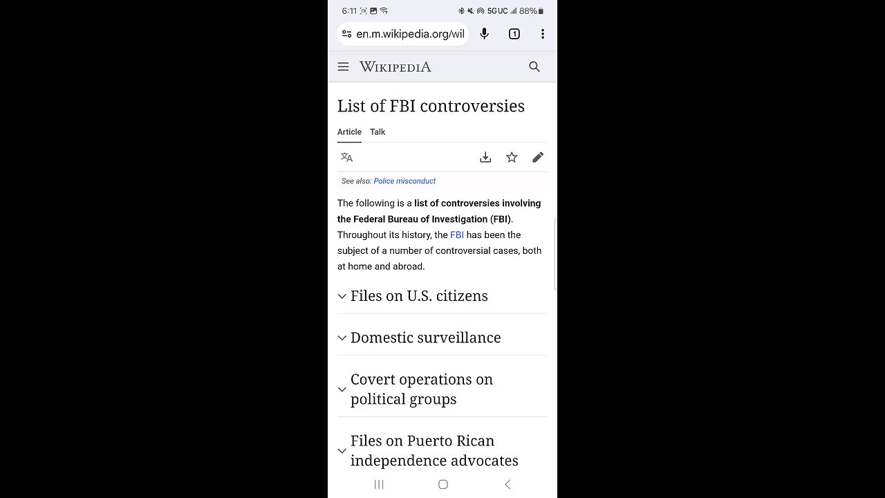 Wikipedia List of FBI controversies.