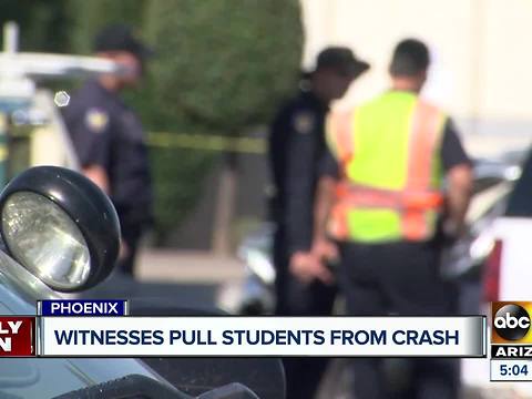 Teens trapped in car after west Phoenix accident