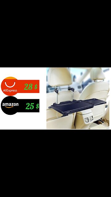 Rear seat tray for eating