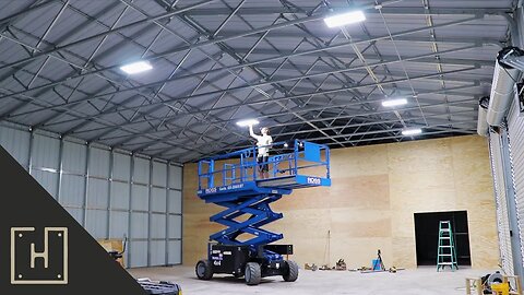 Building A Dream Shop - Installing LED High Bay Lights and Outlets