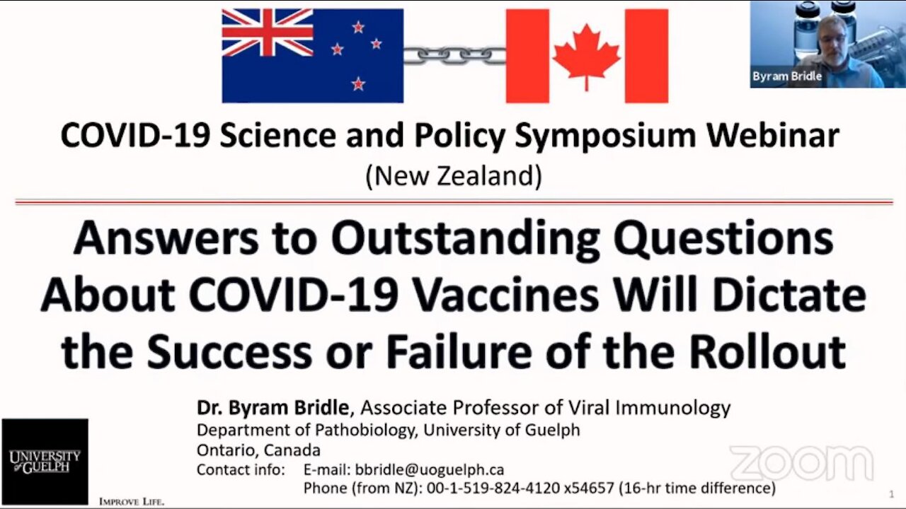 Dr Byram Bridle: Answers to Questions about Covid-19 Vaccines