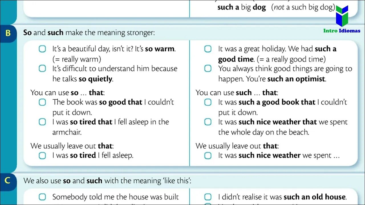 102 - SO and SUCH - Unit 102 - ENGLISH GRAMMAR IN USE - Intermediate