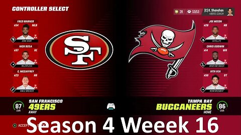 Madden Nfl 23 49ers Vs Buccaneers Simulation Franchise S4 W16