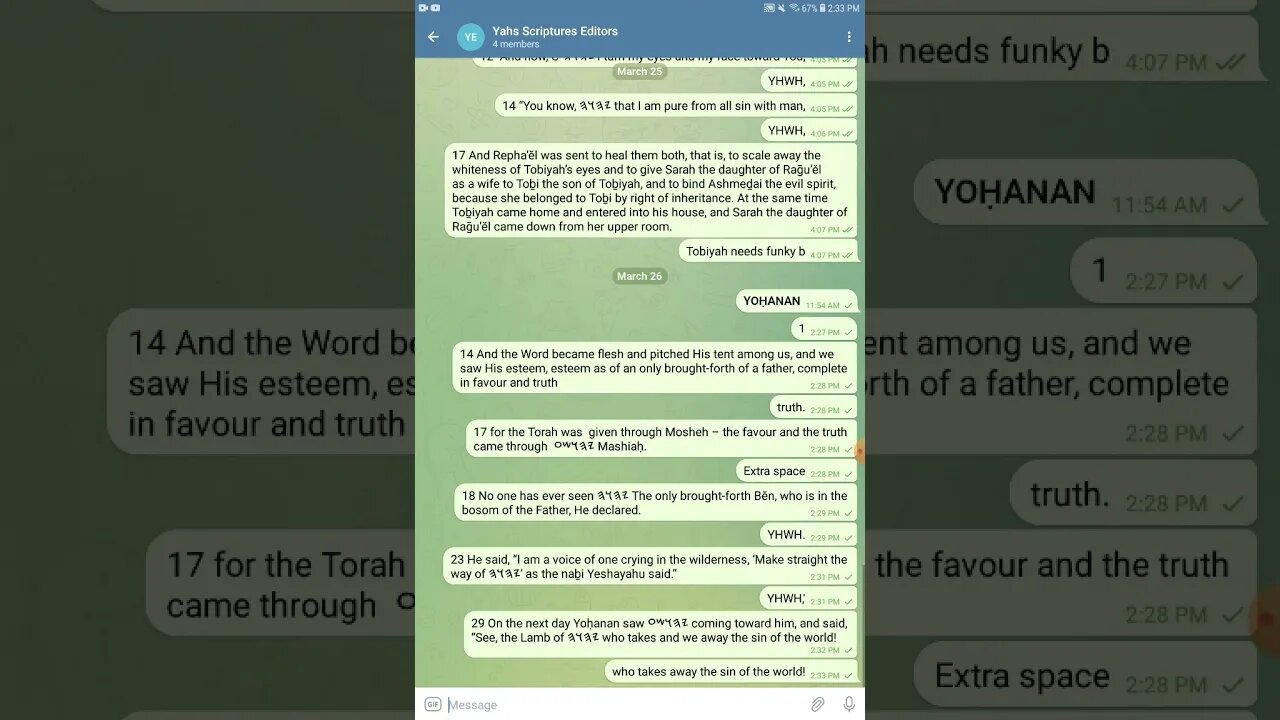 Proof Reading - YOḤANAN 1,2,3 - The Open Source Bible Project - Join the Project and Read With Us!