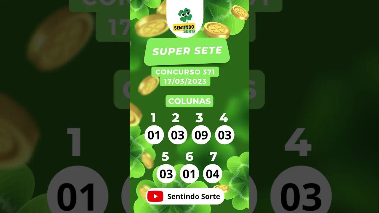 🍀 Resultado SUPER SETE 371 | Sentindo Sorte #shorts