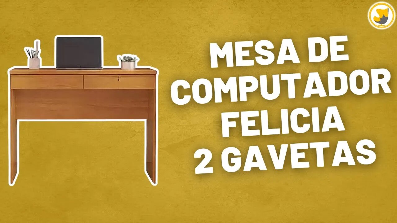 Mesa de Computador Felicia Escrivaninha 2 Gavetas JCM