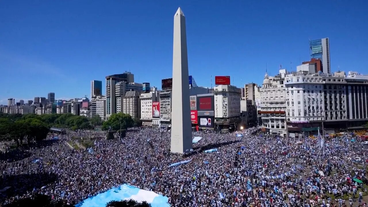 CRAZY SCENES around Buenos Aires as fans celebrate Argentina WINNING WORLD CUP!