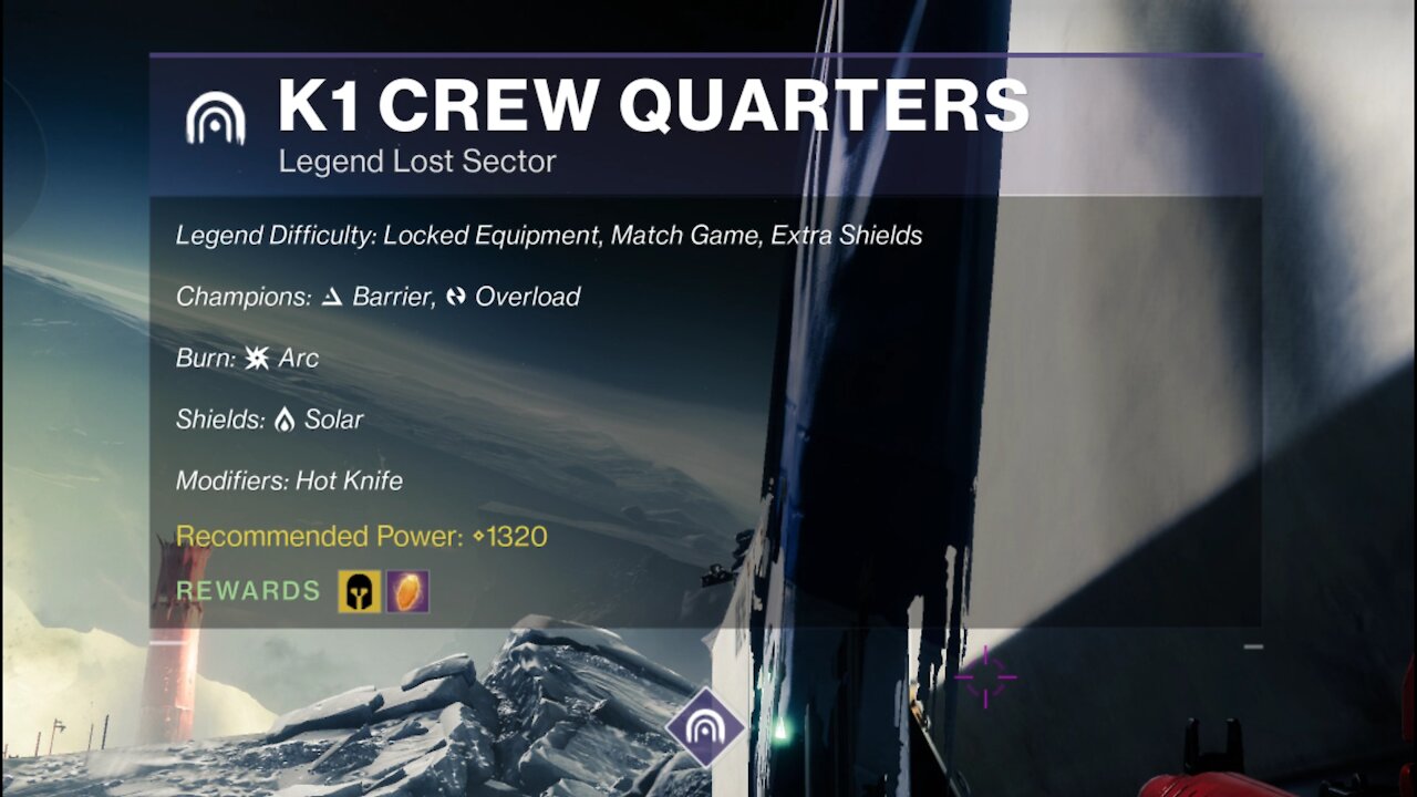 Destiny 2 Legend Lost Sector: The Moon - K1 Crew Quarters 10-24-21