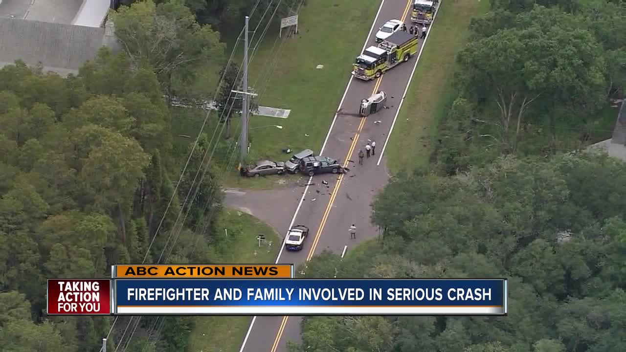 Pasco County firefighter's infant daughter critically injured after multi-vehicle crash