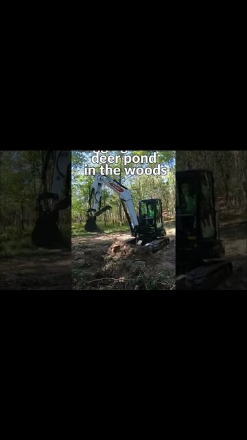 #shortsvideo Building a big deer pond in the woods!