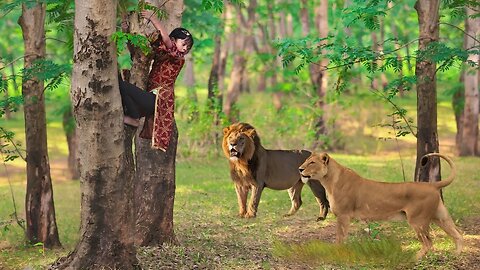 Lion attack man in forest 🦁| Lion attack man in the forest | lion attack storis -12.